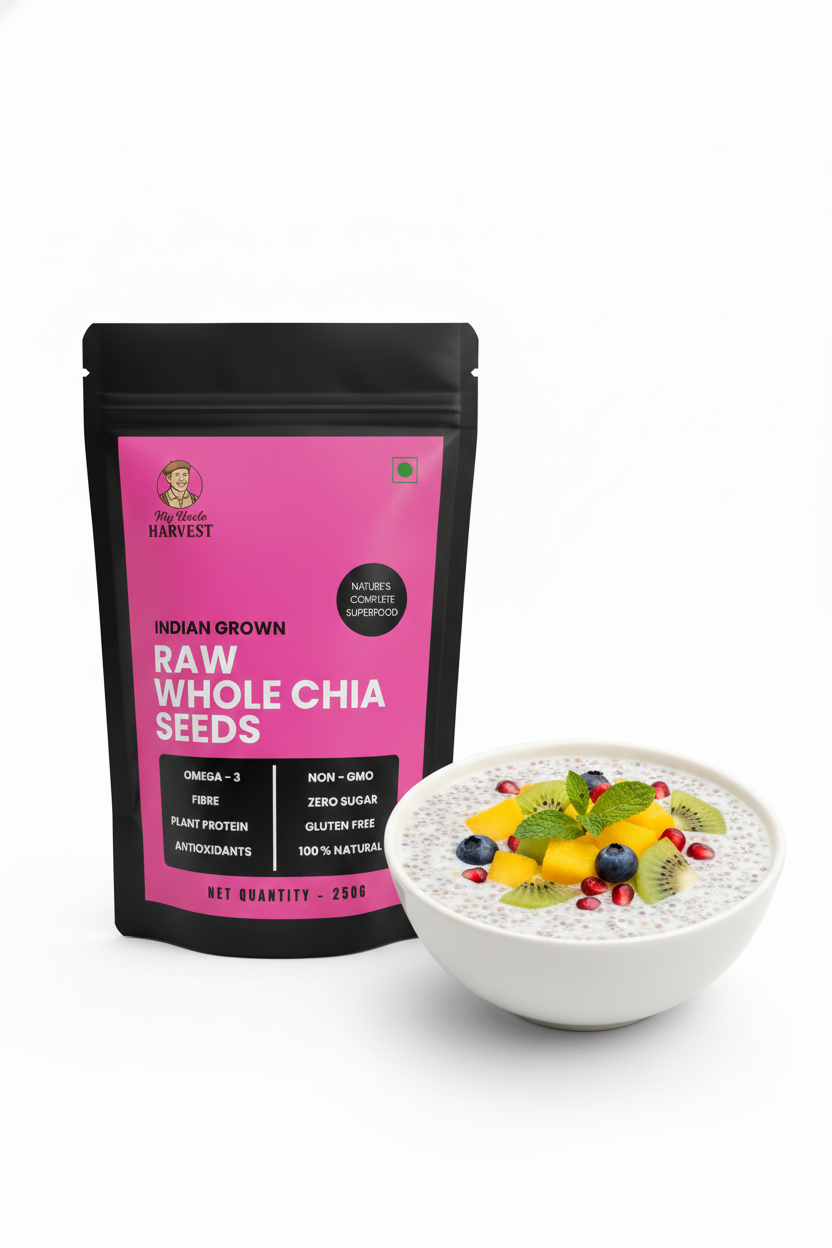Premium Organic Chia Seeds  - Non-GMO,Contains Omega-3, Fiber & Protein - Versatile Superfood for Smoothies, Baking & Weight Management