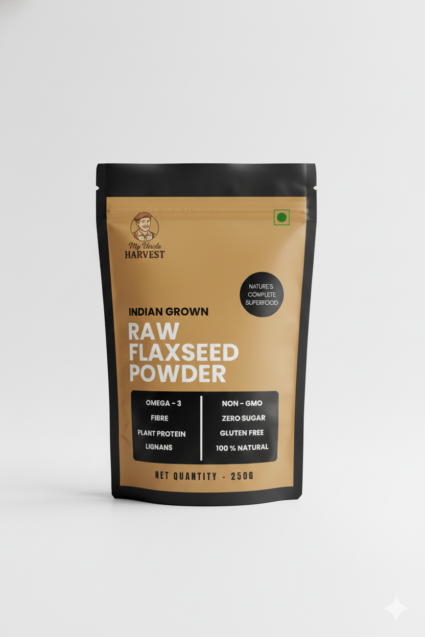 Organic Golden Flax Seed Powder (Milled Ground Flaxseed) - Non-GMO, Contains Lignan,Omega-3 & Fiber - Perfect for Smoothies, Baking & Digestive Health
