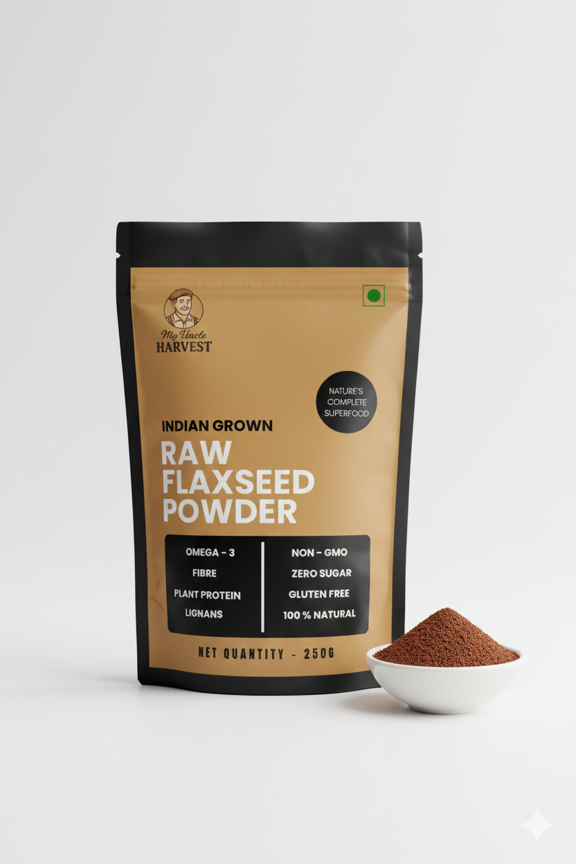 Organic Golden Flax Seed Powder (Milled Ground Flaxseed) - Non-GMO, Contains Lignan,Omega-3 & Fiber - Perfect for Smoothies, Baking & Digestive Health
